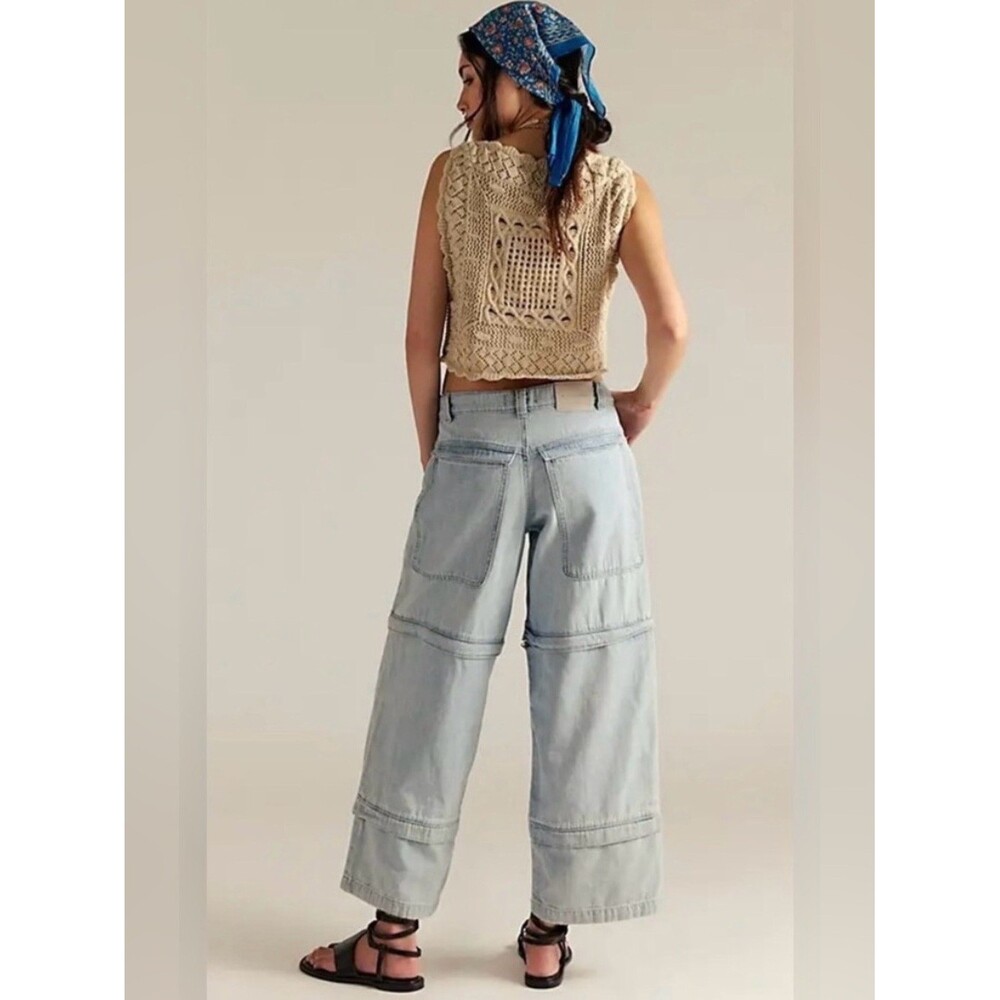 We The Free Trailblazer Convertible Zip Jeans in light denim NWT - Picture 2 of 11